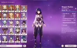 Raiden, Albedo C1, Childe, Hutão, Jean e Keqing + Juramento