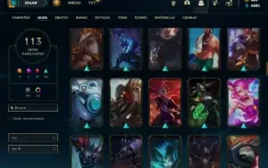 Unranked com 150 Champs e 113 Skins ( MAIN JG / ADC / SUP )