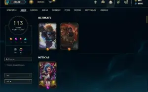 Unranked com 150 Champs e 113 Skins ( MAIN JG / ADC / SUP )