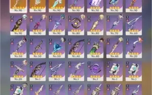 AR56: Kazuha+Xiao+Venti+Jean+Qiqi(C1)+3 armas 5*