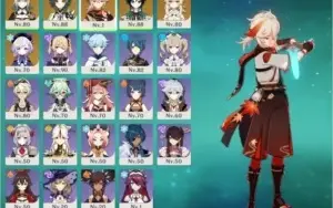 AR56: Kazuha+Xiao+Venti+Jean+Qiqi(C1)+3 armas 5*