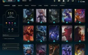 Conta Platina 4 com TODOS os champs e 131 Skins + 47 Cromas