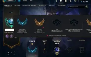 Conta Platina 4 com TODOS os champs e 131 Skins + 47 Cromas