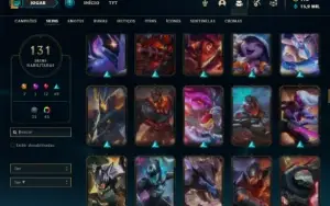Conta Platina 4 com TODOS os champs e 131 Skins + 47 Cromas
