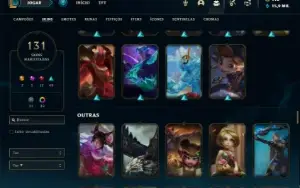 Conta Platina 4 com TODOS os champs e 131 Skins + 47 Cromas