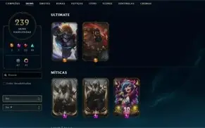 CONTA LOL VARIAS SKINS