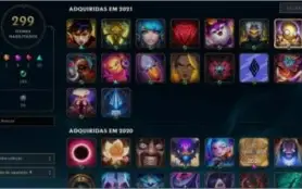Conta LoL, nv 350, 299 skins, todos os champs