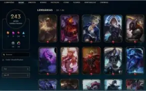 CONTA DO LOL 243 SKINS E TODOS OS CHAMPS