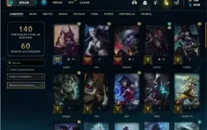 Conta bronze 3 com 47 Champs e 21 skins + 720 RP