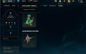Conta bronze 3 com 47 Champs e 21 skins + 720 RP