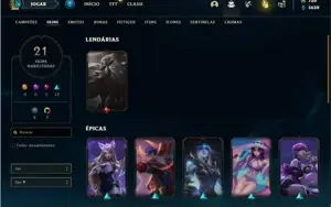 Conta bronze 3 com 47 Champs e 21 skins + 720 RP
