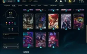 Conta bronze 3 com 47 Champs e 21 skins + 720 RP