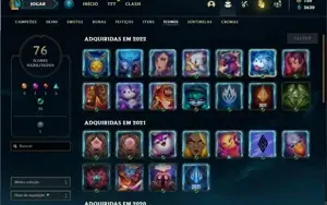 Conta bronze 3 com 47 Champs e 21 skins + 720 RP