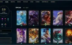 CONTA LOL, PLATINA 3, 60 SKINS