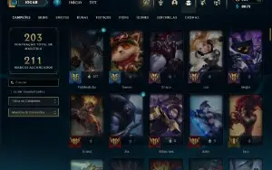 CONTA LOL - LVL 213 - 120 Champions - 102Skins - FULL ACESSO