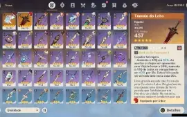 Genshin Impact - Ar55 , 10 Personagens T5 E 2 Armas T5 + Ski