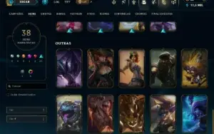 Unranked com 50 Champs e 38 Skins