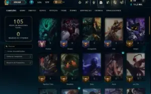 Unranked com 50 Champs e 38 Skins