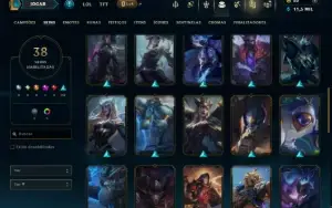 Unranked com 50 Champs e 38 Skins