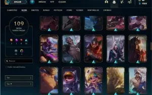 Conta bronze 1 com 146 Champs e 109 Skins + 4 Vitoriosas