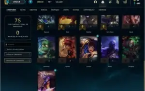 Conta unranked com 11 skins e 26 champs