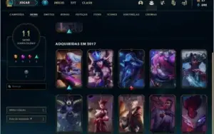 Conta unranked com 11 skins e 26 champs