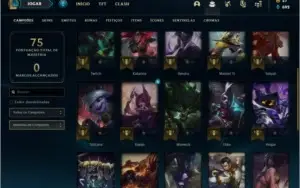 Conta unranked com 11 skins e 26 champs