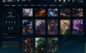 Conta bronze 1 com 70 Champs e 41 Skins ( Quase 100 Jogos )