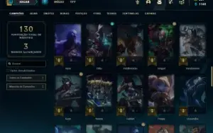 Conta bronze 1 com 70 Champs e 41 Skins ( Quase 100 Jogos )