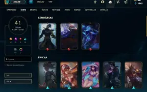 Conta bronze 1 com 70 Champs e 41 Skins ( Quase 100 Jogos )