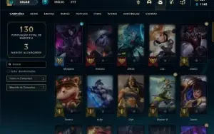Conta bronze 1 com 70 Champs e 41 Skins ( Quase 100 Jogos )
