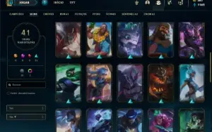 Conta bronze 1 com 70 Champs e 41 Skins ( Quase 100 Jogos )