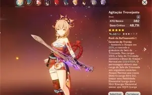 CONTA GENSHIN IMPACT AR 34 YOIMIYA + ARMA ASSINATURA