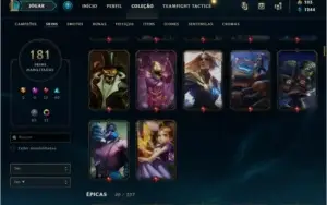 Conta gold 4 season 4 rara com muitas skins