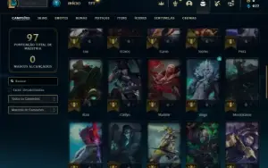 Ouro 3 com 47 Champs e 15 Skins