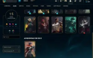 Ouro 3 com 47 Champs e 15 Skins