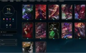 Conta lol Mestre 100 champs 76 skins