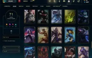 Bronze 3 com TODOS os champs e 71 Skins + 1.4kk de Master Yi