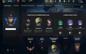Bronze 3 com TODOS os champs e 71 Skins + 1.4kk de Master Yi