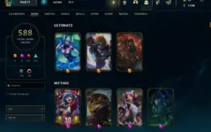 CONTA DE LOL ✨ 588 SKINS / LV 491 / MESTRE / 353 gemas ✨ + V