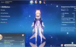 Contas Genshin Impact AR 5 com Sangonomiya Kokomi