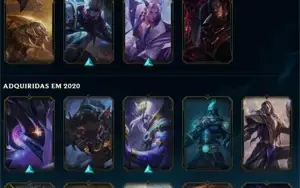 conta lol lvl 533; platina 3; 112 skins.