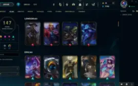 Conta LOL MESTRE criada em 2012 ícones raros / 147 skins