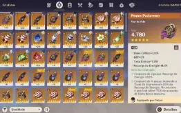 Conta Ar 48 Yelan + Raiden + Mona + Qiqi E Espada Celestial
