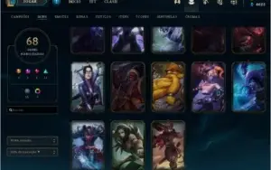 CONTA LOL PLATINA IV BARATA + 68 SKINS