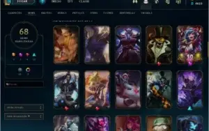 CONTA LOL PLATINA IV BARATA + 68 SKINS