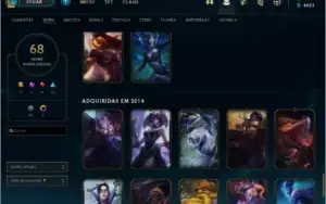 CONTA LOL PLATINA IV BARATA + 68 SKINS
