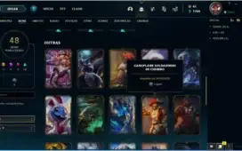 CONTA LEAGUE OF LEGENDS PRATA COM 48 SKINS