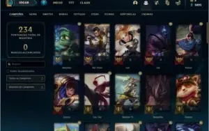 Conta prata 3 com 27 skins e 56 champs