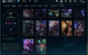 Conta prata 3 com 27 skins e 56 champs